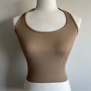 NWOT American Eagle Camel Ribbed Halter Top